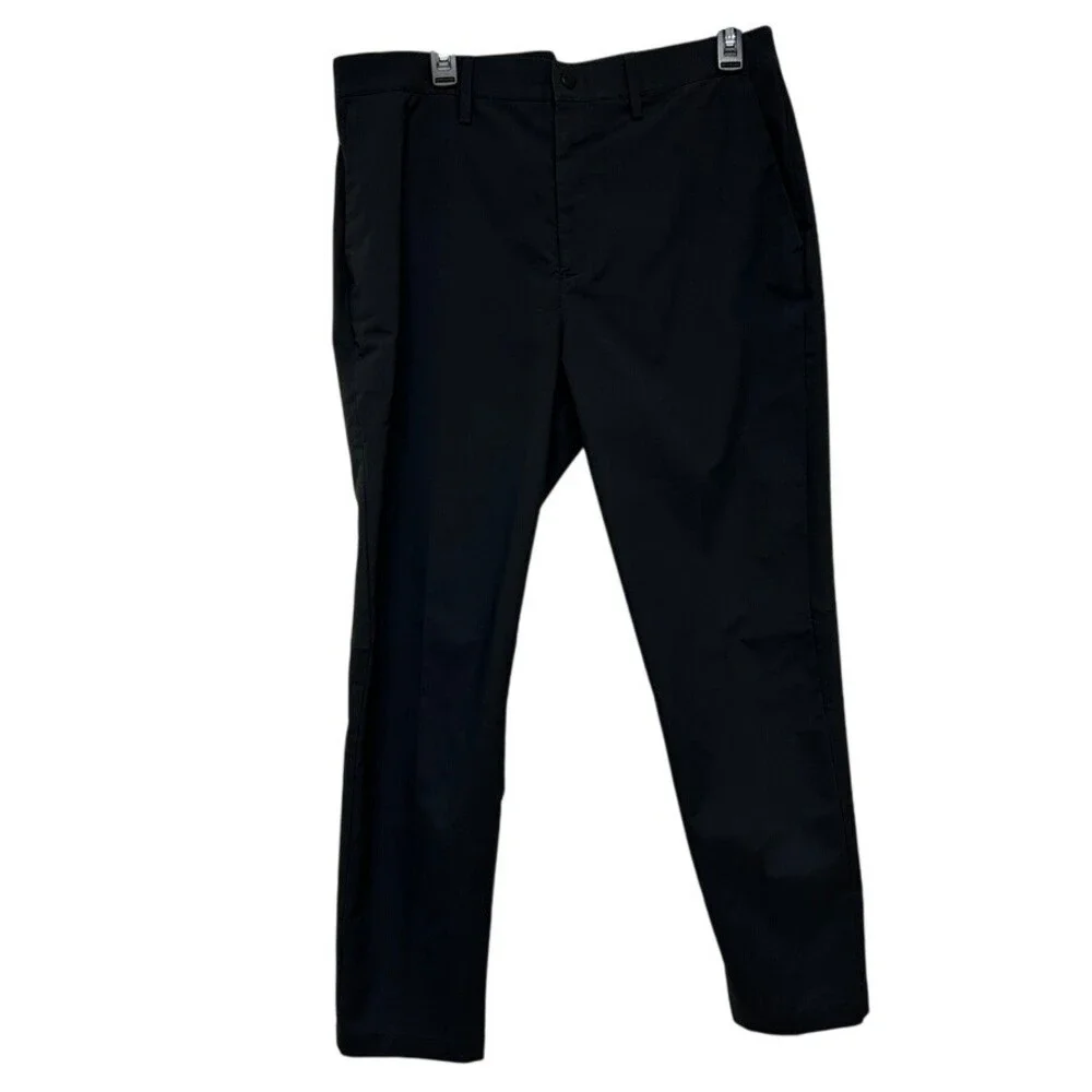 Banana Republic Men's Jet Black Tech Performance Slim Fit City Pants Size 35x30